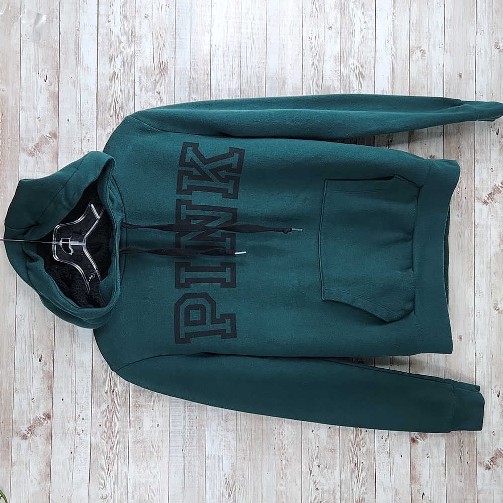 VICTORIA'S SECRET PINK, 0329, Women's  green hoodie sweatshirt, Sz XS - Picture 4 of 6